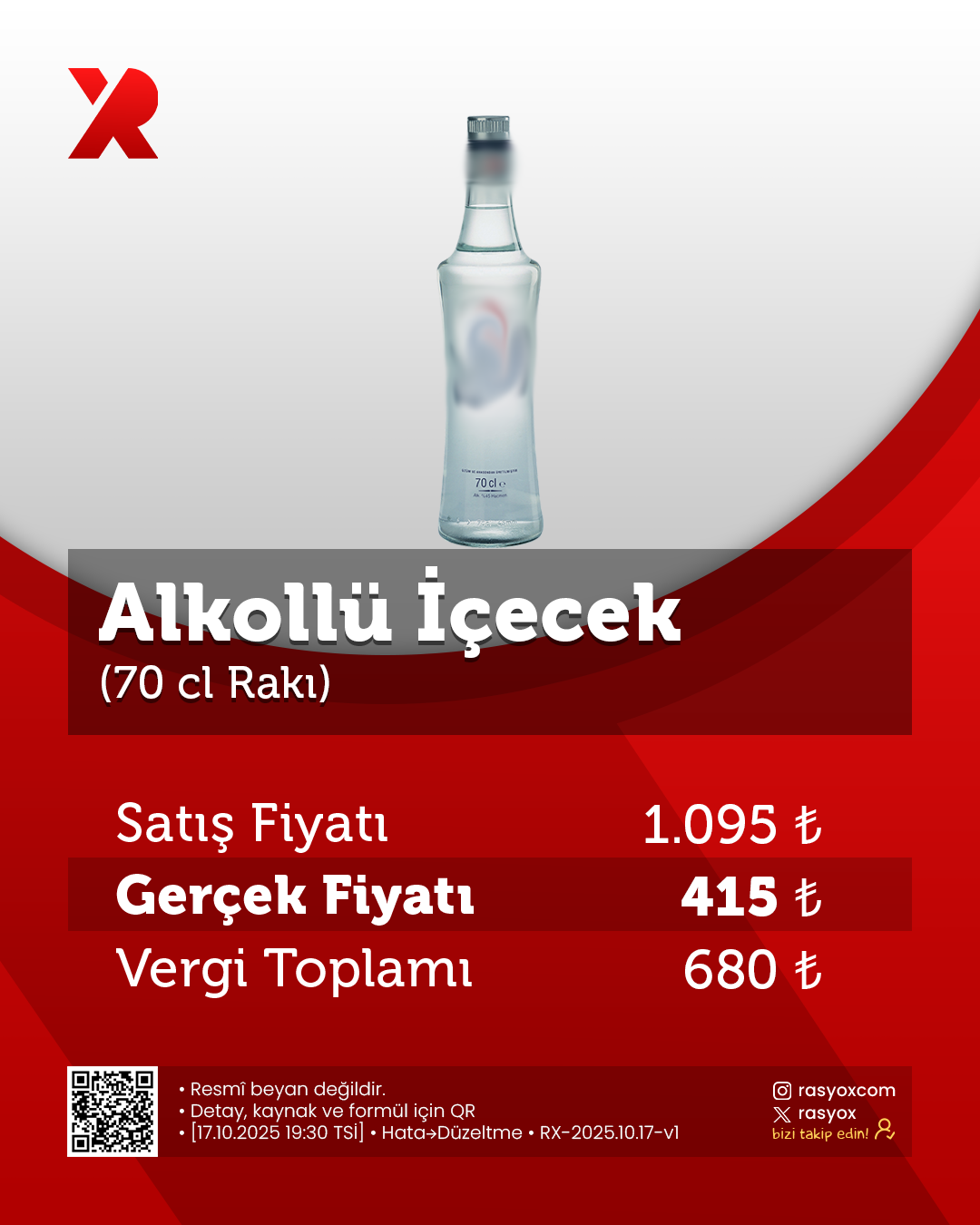 Alkollü İçecek (70 cl Rakı)